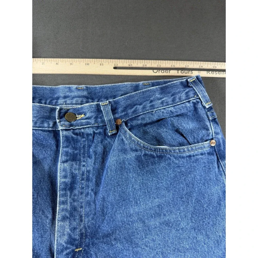 Vintage 80s Lee Riders Jeans Mens 38x34 (Fits 36w) Straight Denim USA MADE UNION